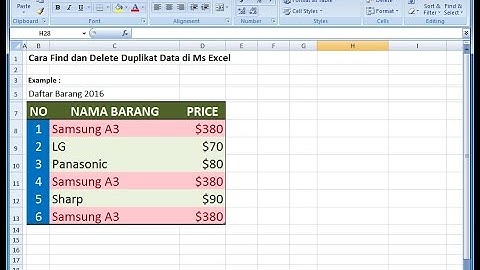 Cara Cepat Mencari Dan Menghapus Duplikat Data Di Excel|Excel 2007 Tutorial
