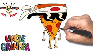 how to draw pizza Steve from uncle grandpa step by step