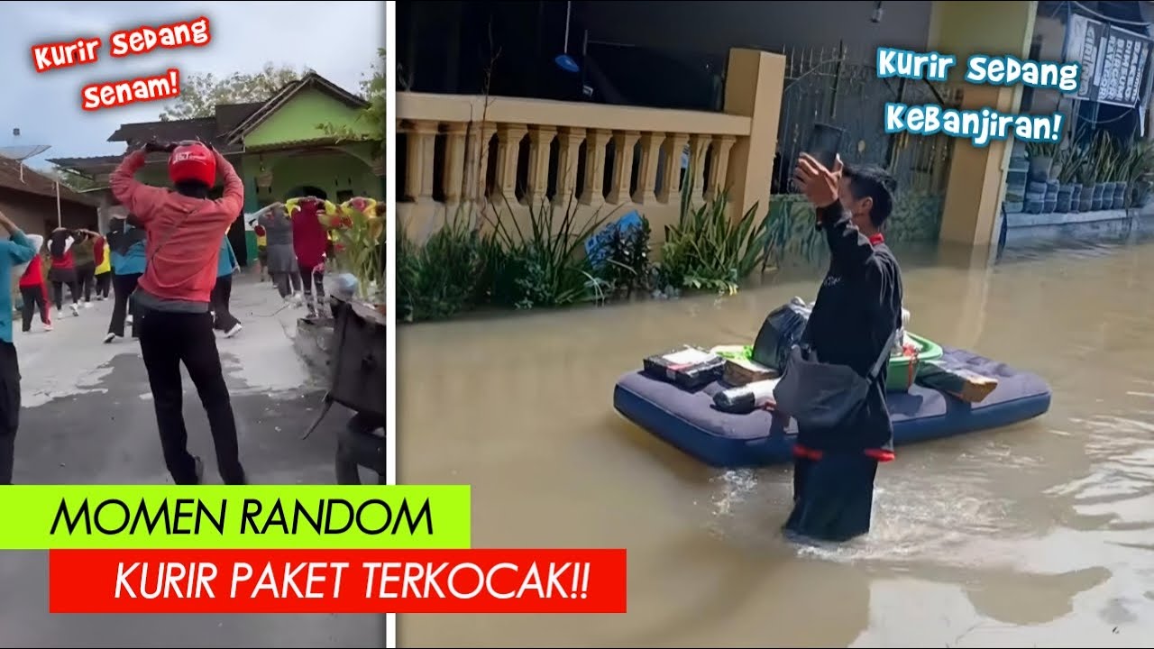 Status Kurir : Sedang Kebanjiran..!! Inilah Deretan Momen Random Yang Dialami Kurir PAKET