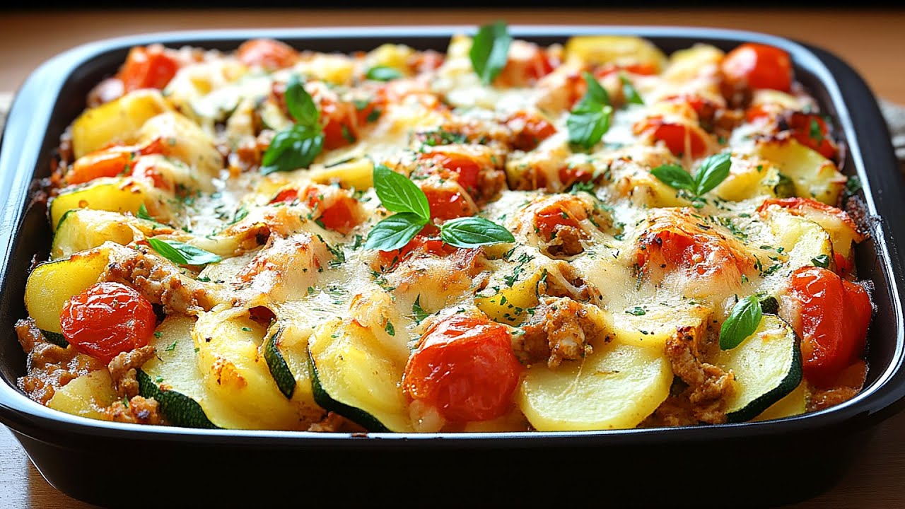 Dieser Kartoffel-Zucchini-Hähnchen-Auflauf wird dein neuer Lieblingshit! Einfaches und gesundes😍