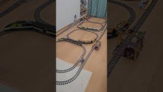 LEGO train spectacle: 6-loop layout with bridge finesse!