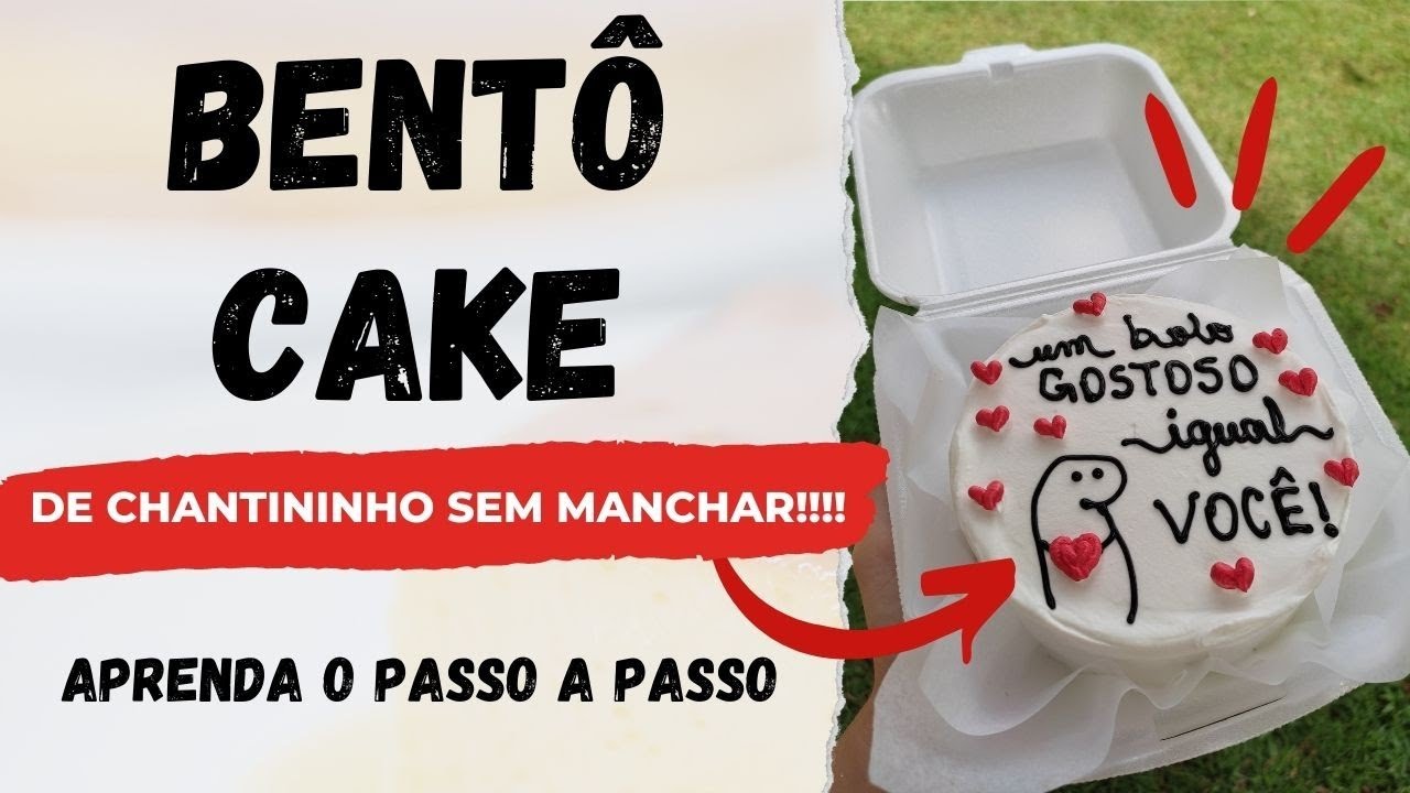 Bolo Bentô Cake | Descubra qual o segredo para NÃO MANCHAR seu chantininho ‼️ Bolo com frases 🎂