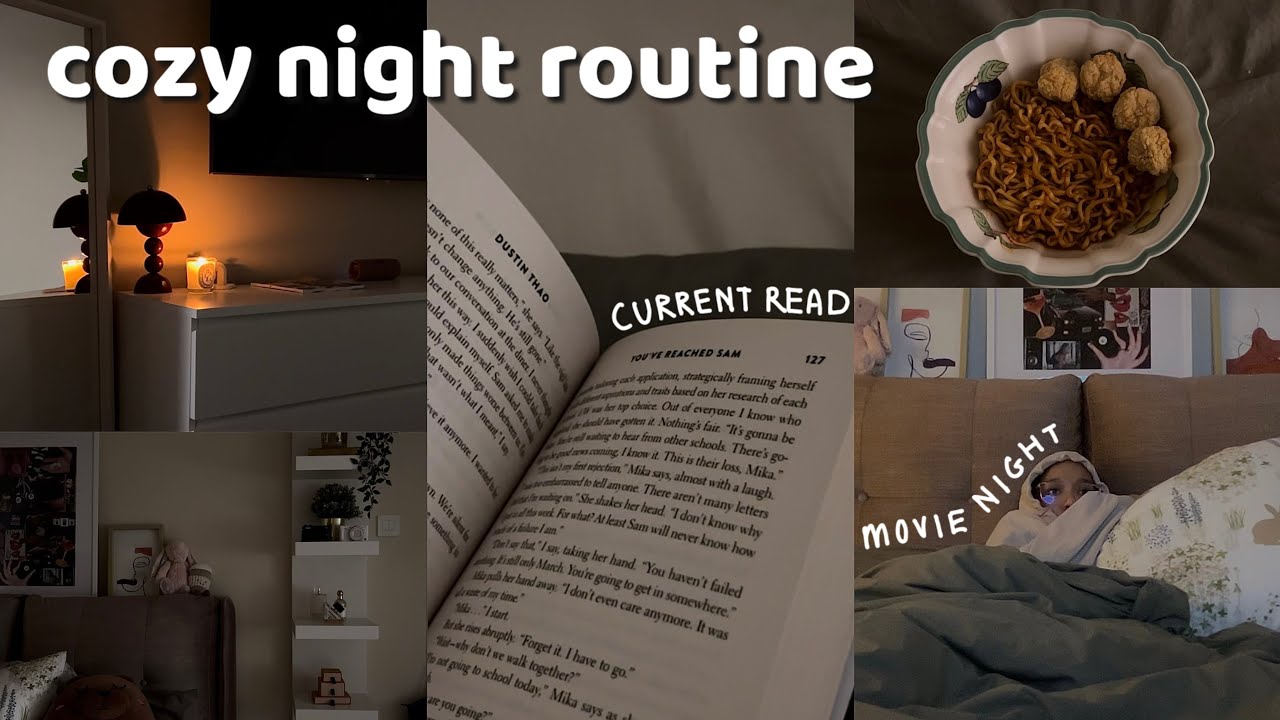my cozy night routine 🕯️💭 wind down, me time, catching up with friends ...