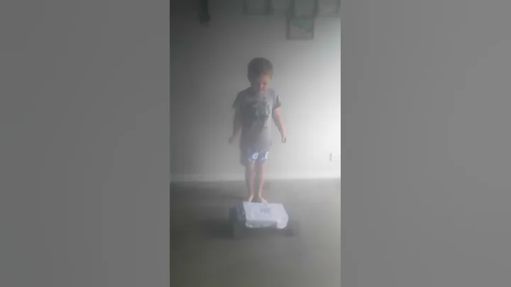 Kian, just turned 5, breaking 10mm thick tile