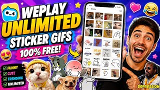 🔥 WEPLAY UNLIMITED STICKER GIFS 😍 | Get Funny & Cute Stickers FREE! screenshot 1
