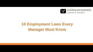10 Employment Laws Every Manager Must Know