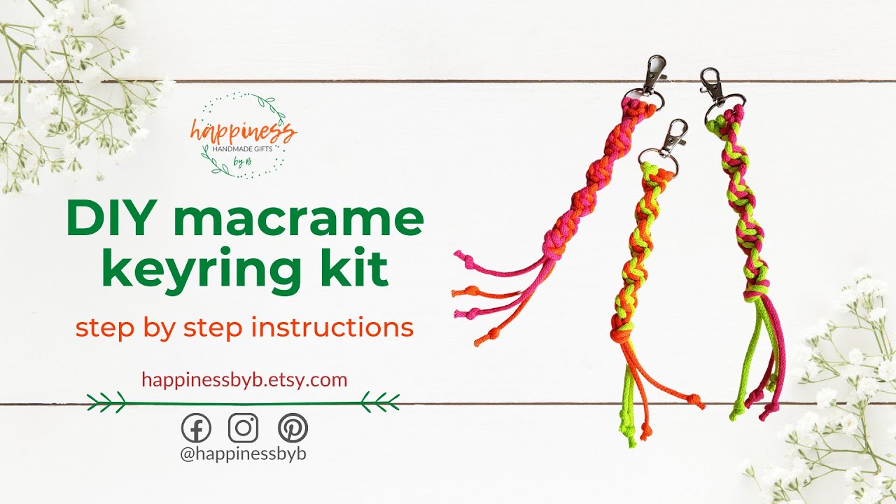 DIY Macrame Keychain | Easy Tutorial for Beginners | Neon colors DIY ...