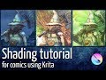 Shading tutorial for comics using Krita - by David Revoy