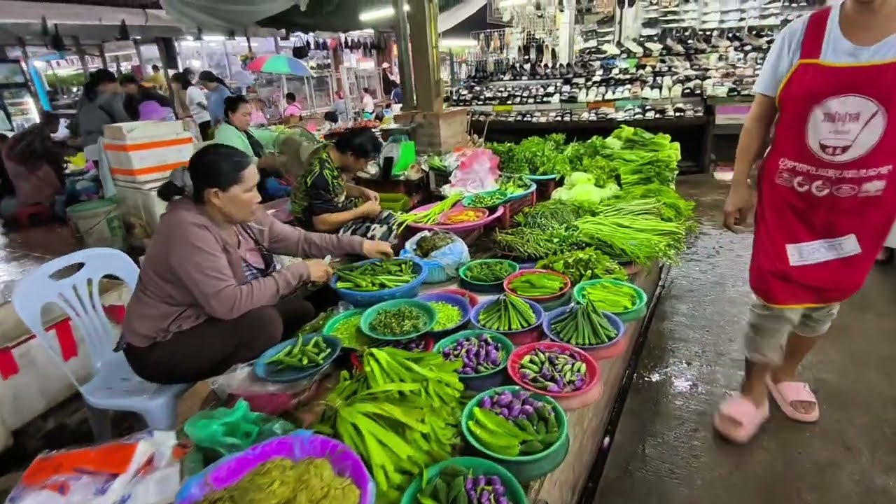 [4K] LAOS || Cleanest Public Market I have seen in Vientiane || Hua Khua Market