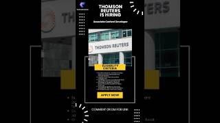 Thomson Reuters is hiring Associate Content Developer,🧑‍💻🚀#hiring #jobupdates #jobopportunities
