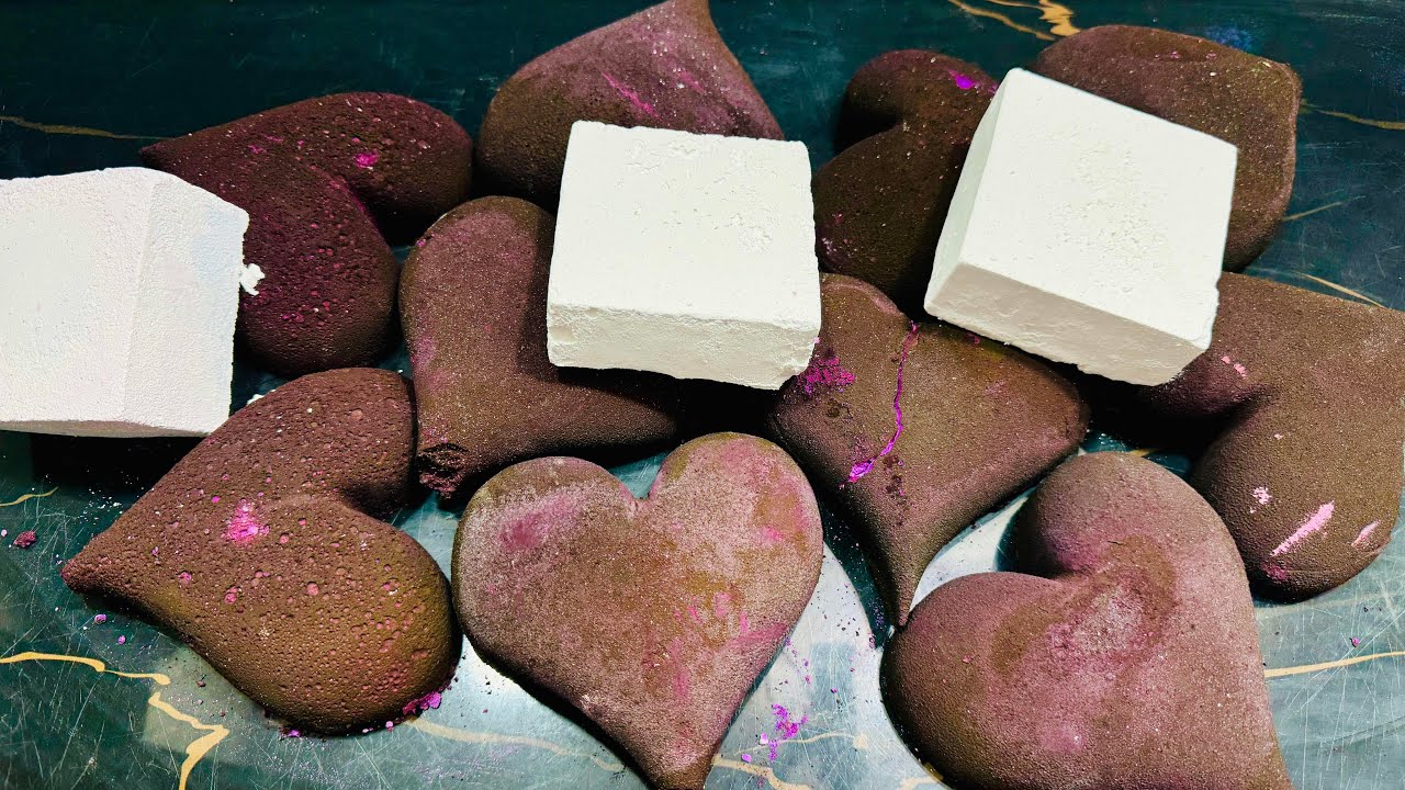 Purple Dyed Gym Chalk Crush ASMR | Crispy Dusty Heart