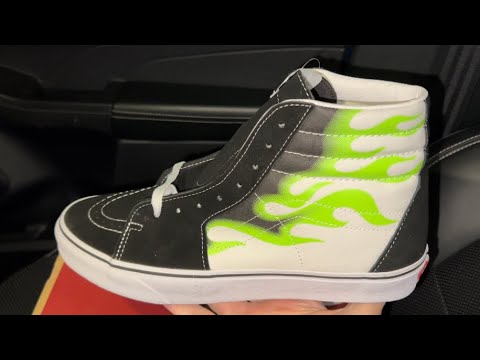 vans sk8 green flame
