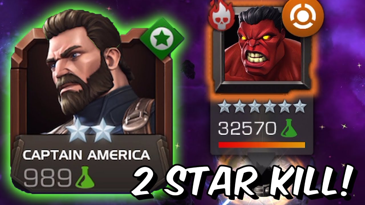 2 Star Captain America Infinity War VS Uncollected Red Hulk -  Marvel Contest Of Champions
