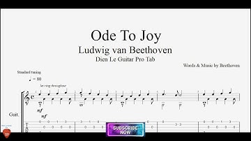 Beethoven Ode To Joy Guitar Tutorial with TABs
