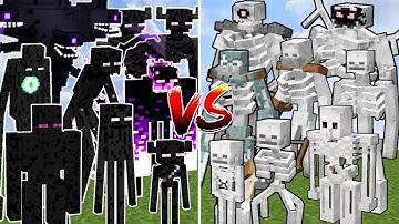 ALL MINECRAFT MUTANT SKELETONS vs ALL MINECRAFT MUTANT ENDERMEN | Minecraft Mob Battle