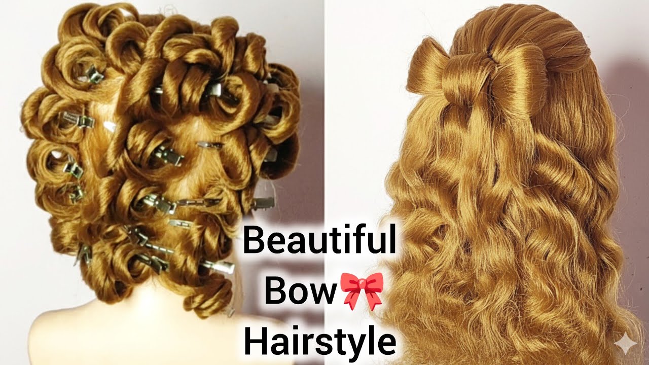 Beautiful Bow Hairstyle Tutorial With Hollywood Weavs🎀 |