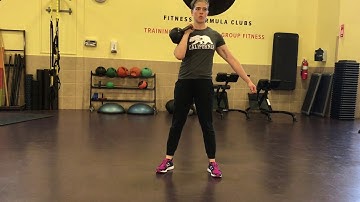 Offset kettlebell front rack squat