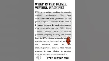 What is the Dalvik Virtual Machine | Android Exam | Android Interview Questions and Answers