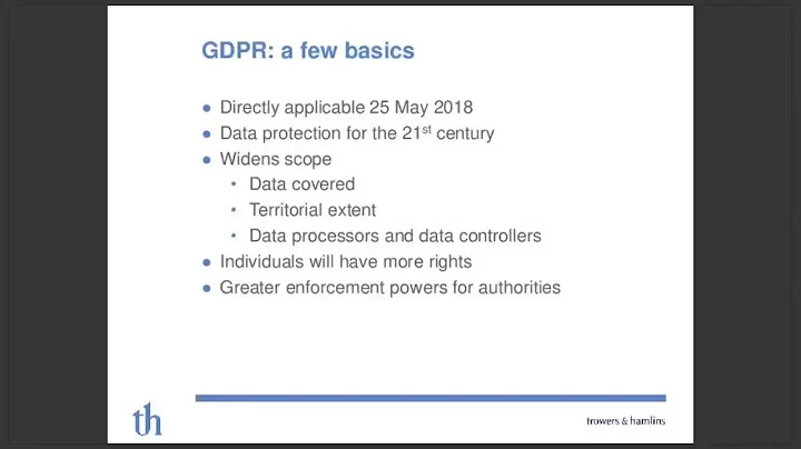 Understanding the key requirements of the GDPR