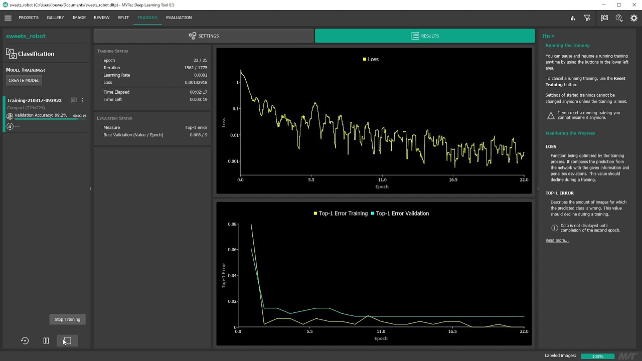 Deep Learning Classification with the MVTec Deep Learning Tool