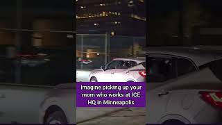 Protesters outside ICE headquarters in Minneapolis were seen screaming, surrounding vehicles, and