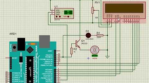 ISIS Proteus (Control de Temperatura): Simulación de Arduino con sensor DHT11 y Display LCD 1602A