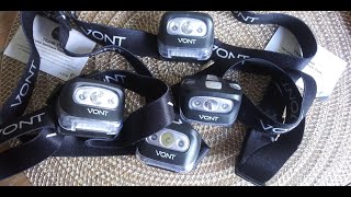 Vont Spark LED Headlamp Flashlight Unpacking Testing