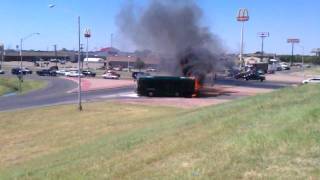 Waco Texas 3:45pm June 23 2011 Bus on Fire