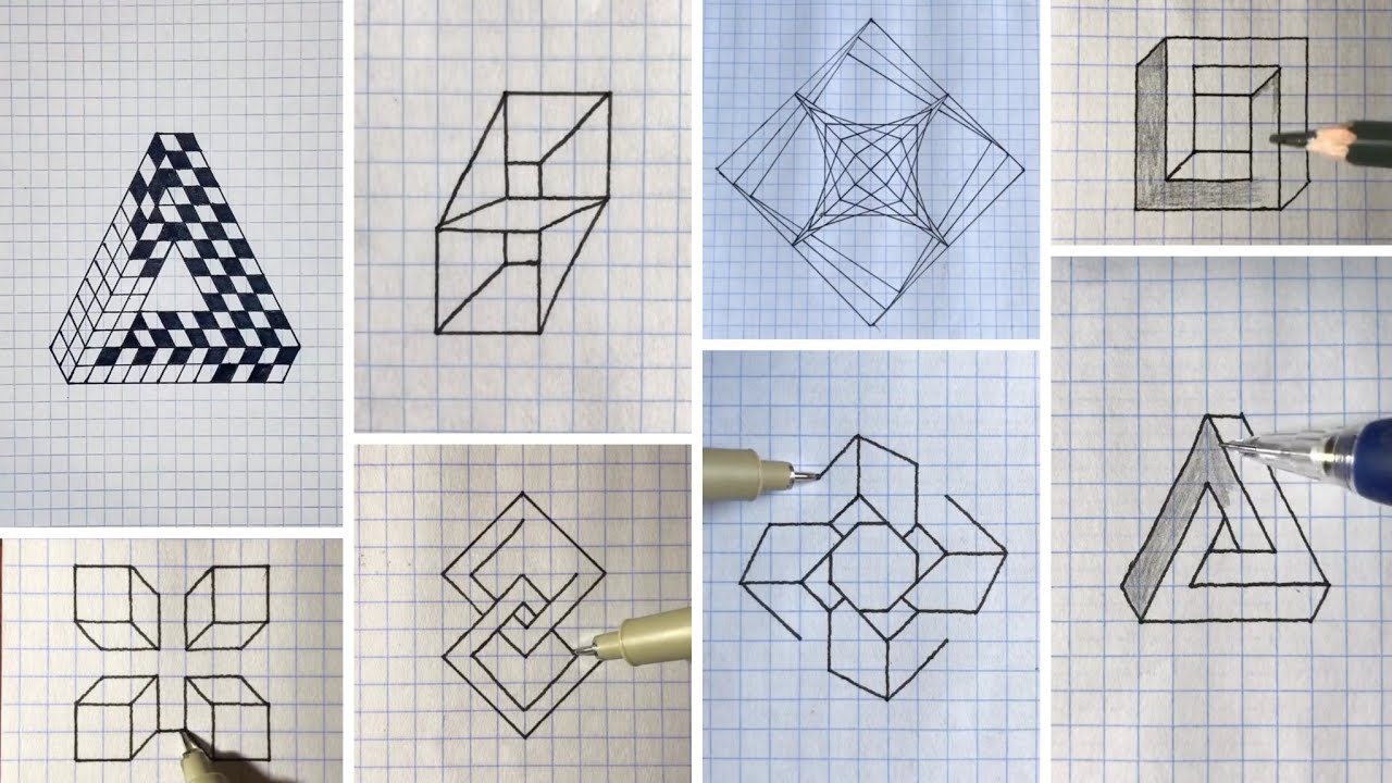 3d drawings/ 3d rasm chizish/ 3д рисунки / как рисовать - YouTube