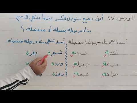 تنوين الجر مع التاء المربوطة المتصلة والمنفصلة