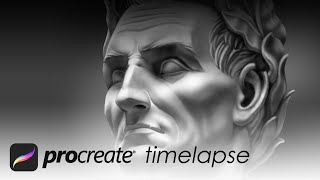 Drawing JULIUS CAESAR sculpture head | iPad Procreate timelapse