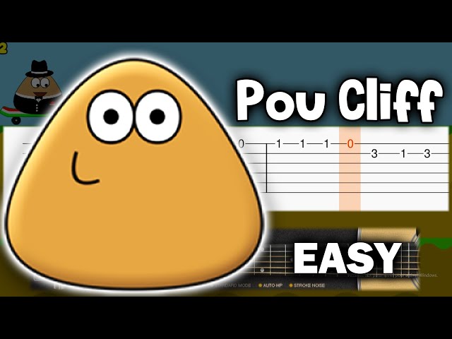 Pou Cliff Jump - Theme Song - Guitar tutorial (TAB) 