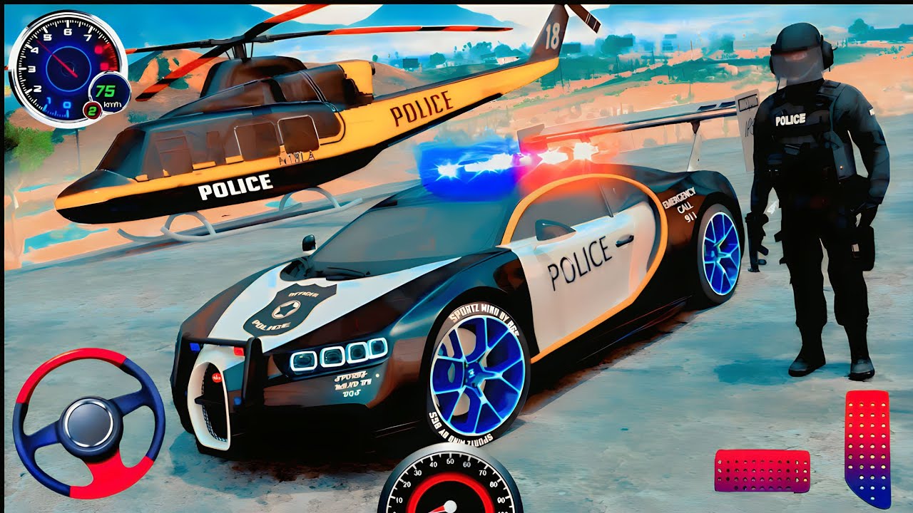 Police Officer Car Chase Simulator 2025 - Real Multi Storey Cop Cars Driving 3D : Android Gameplay🕹️