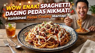 Resep Spaghetti Daging Pedas Ala Rumahan, Gurih, Pedas dan Lezat