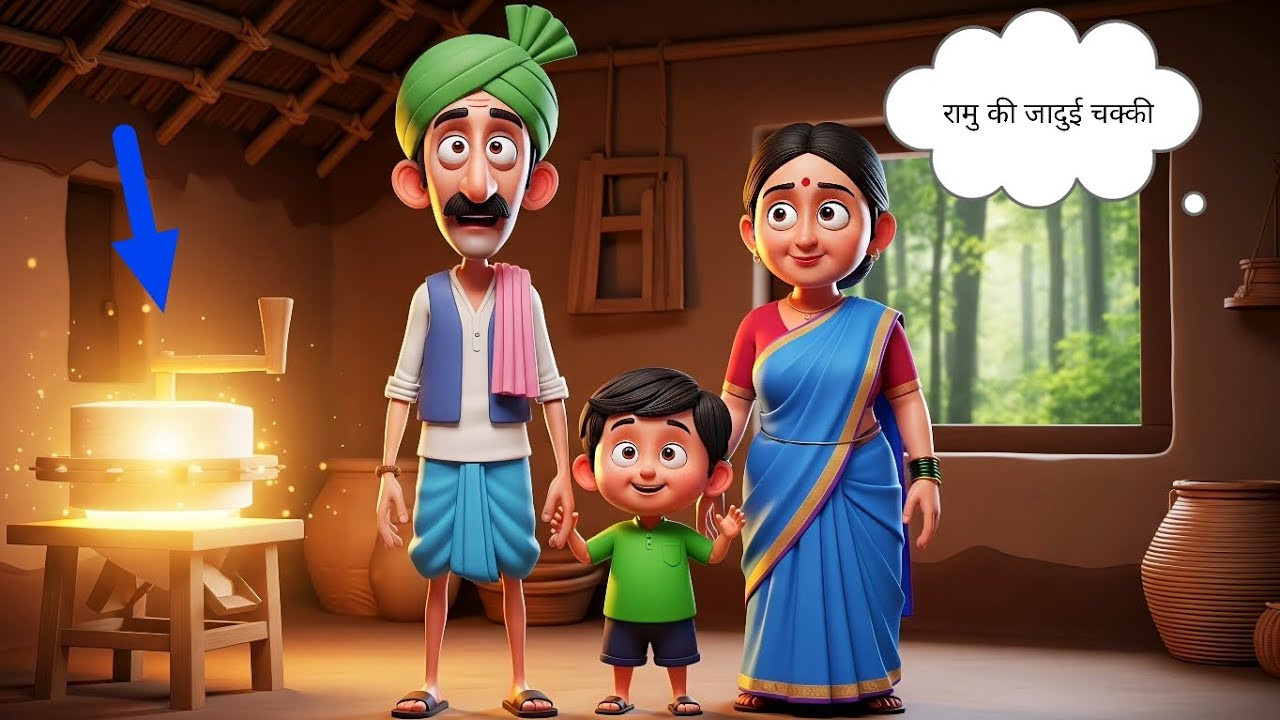 👉 “रामू की जादुई चक्की | Cartoon Animation Story | Hindi Moral Comedy ...