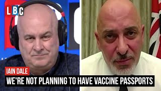 Vaccines Minister: Government 'not planning on introducing vaccine passports' | LBC