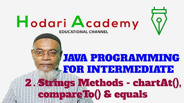 Java Programming for Intermediate - 2. String Methods - charAt(), compareTo() & equals()