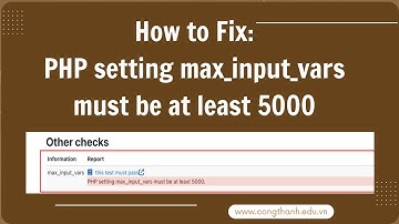 Fix error PHP setting max input vars must be at least 5000
