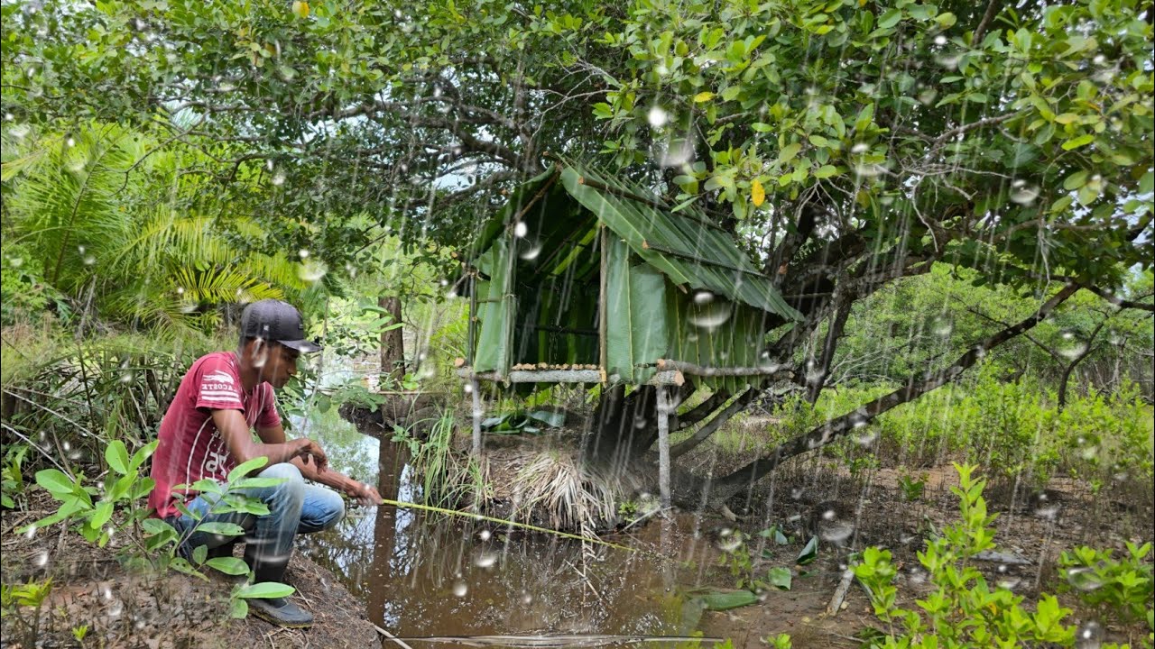 A TEMPESTADE testou minha nova CABANA SELVAGEM - Será que aguentou?