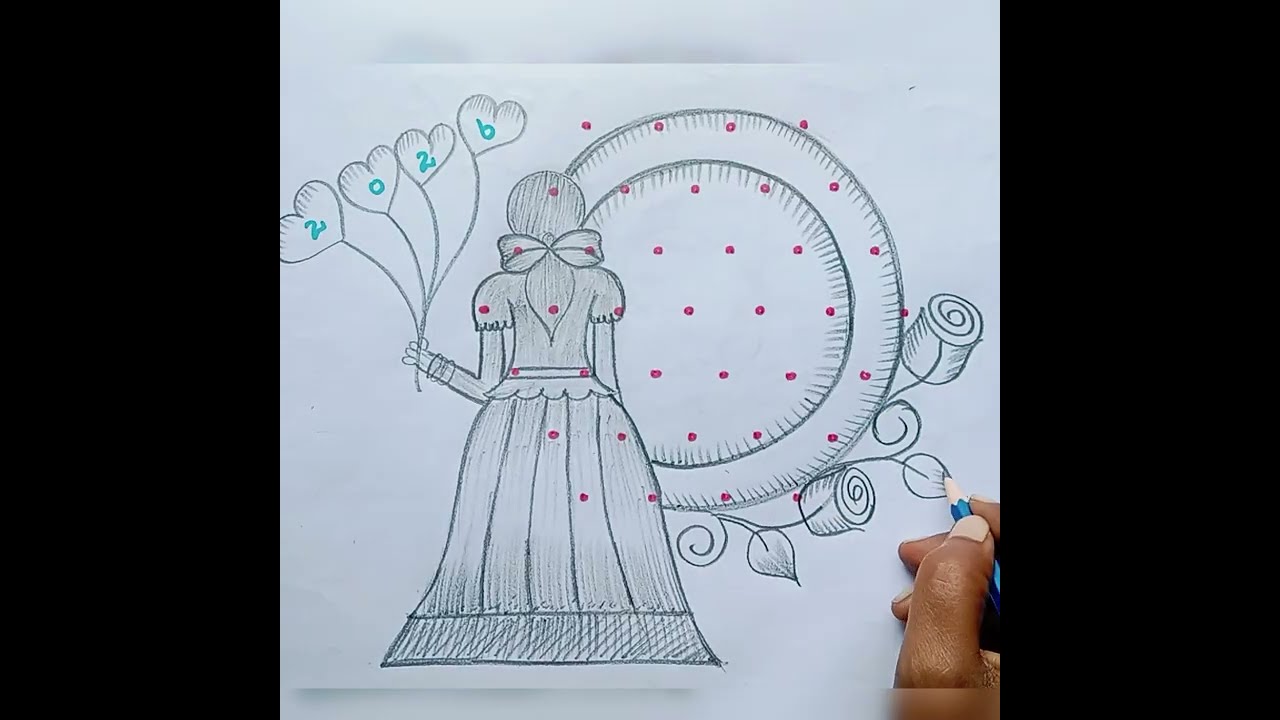 🌹🌹 cute girl 🌹 NEW YEAR special rangoli 🎇 creativity 👍🎇 just 7 dots 🌺 different🌺 simple pulli kolam🌺