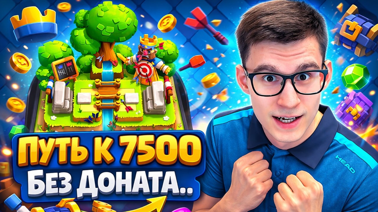 СТРИМ: БЕРЁМ 7500 КУБКОВ В CLASH ROYALE БЕЗ ДОНАТА