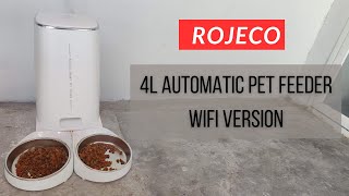 Rojeco 4L automatic pet feeder with WIFI