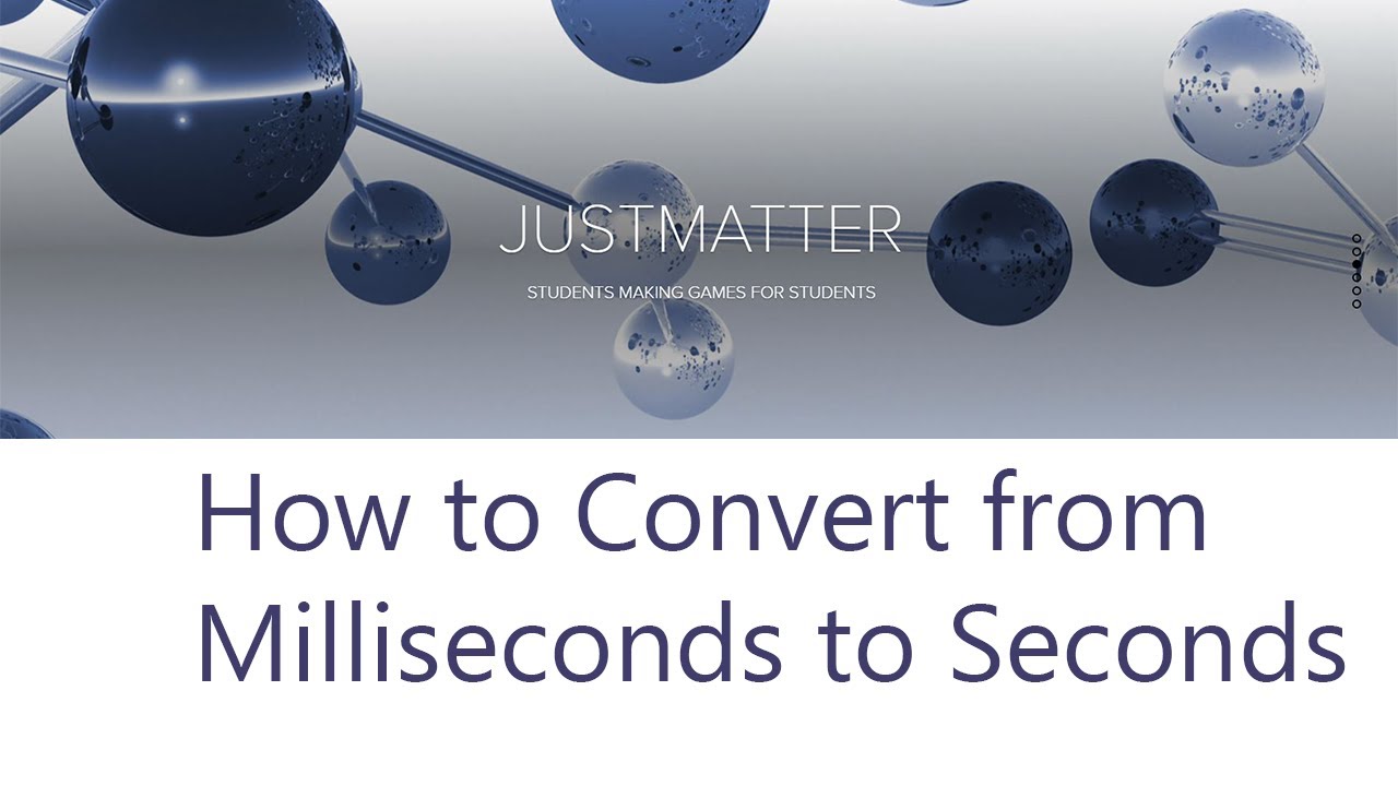 How To Convert From Milliseconds To Seconds