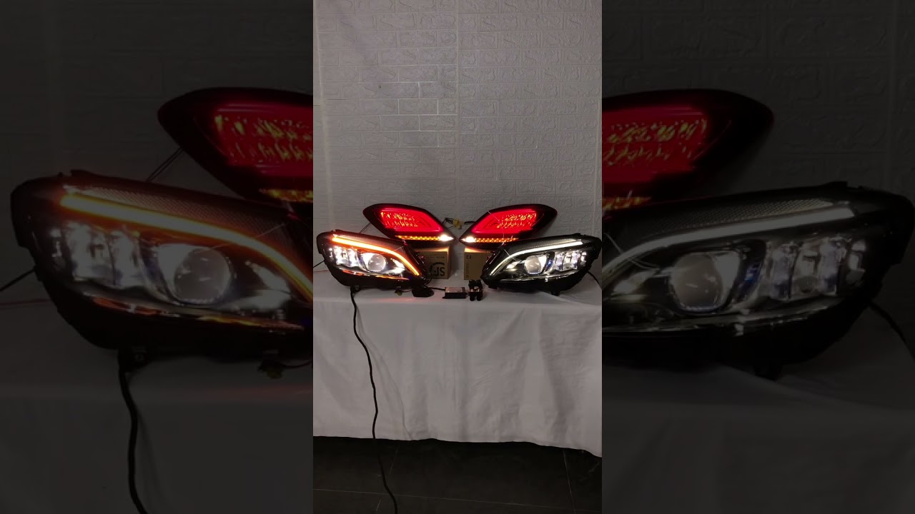 15-20 Benz W205 multi-beam geometric led headlights, led taillights, can be installed directly