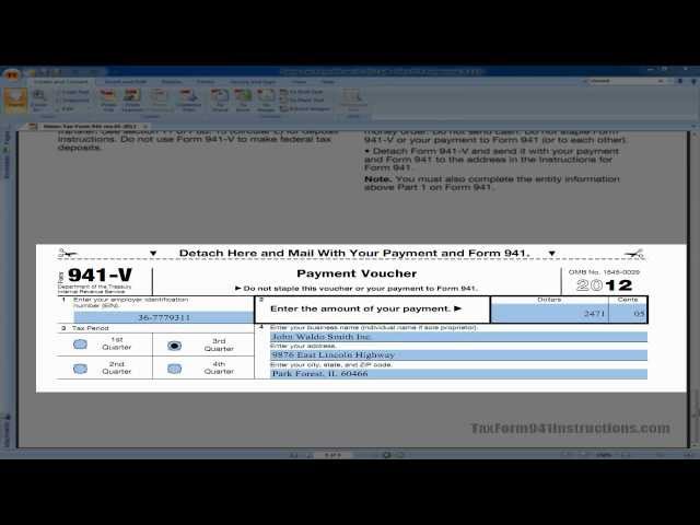 Emiページ Tax Form 941-V Payment Voucher - Video - YouTube
