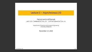 ECE 459 Lecture 5: Asynchronous I/O (Await)