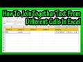 How To Join Together Text From Different Cells (Using The TEXTJOIN Function) In Excel Explained