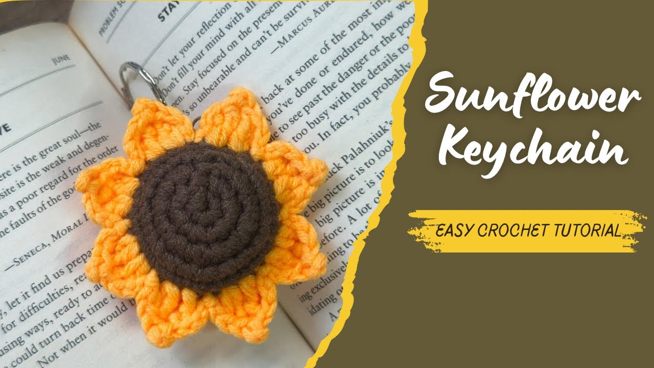 [Crochet Keychain Series] How to Create Sunflower Crochet