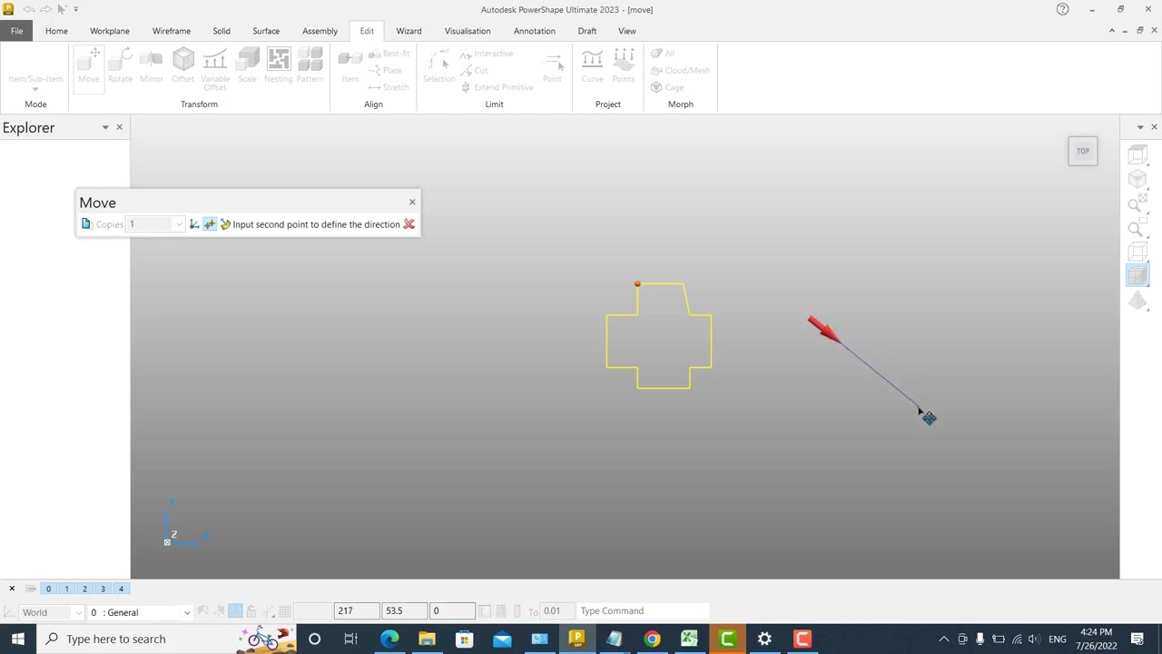 PowerShape Tutorial - Move Command | Transform Edit in Autodesk PowerShape