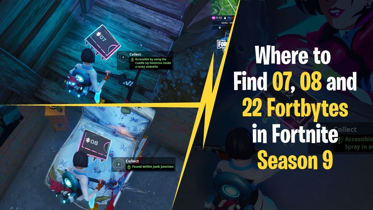 Where to Find Fortbyte 07, 08 and 22 in Fortnite Season 9